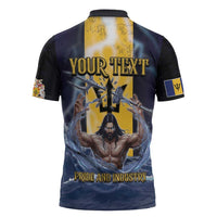 Personalized Barbados Zipper Polo Shirt Pride And Industry - Wonder Print Shop