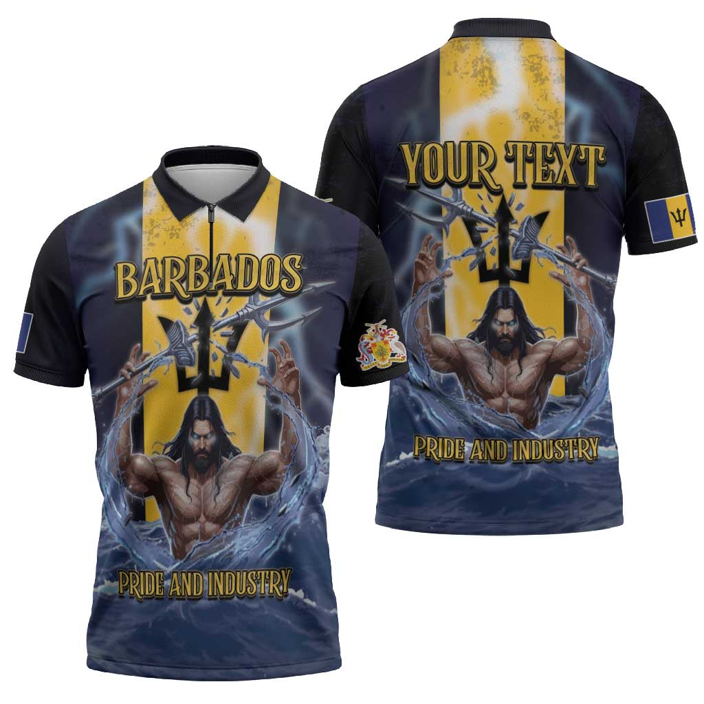 Personalized Barbados Zipper Polo Shirt Pride And Industry - Wonder Print Shop