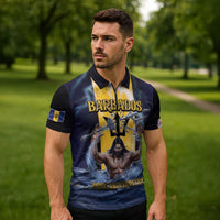 Personalized Barbados Zipper Polo Shirt Pride And Industry - Wonder Print Shop