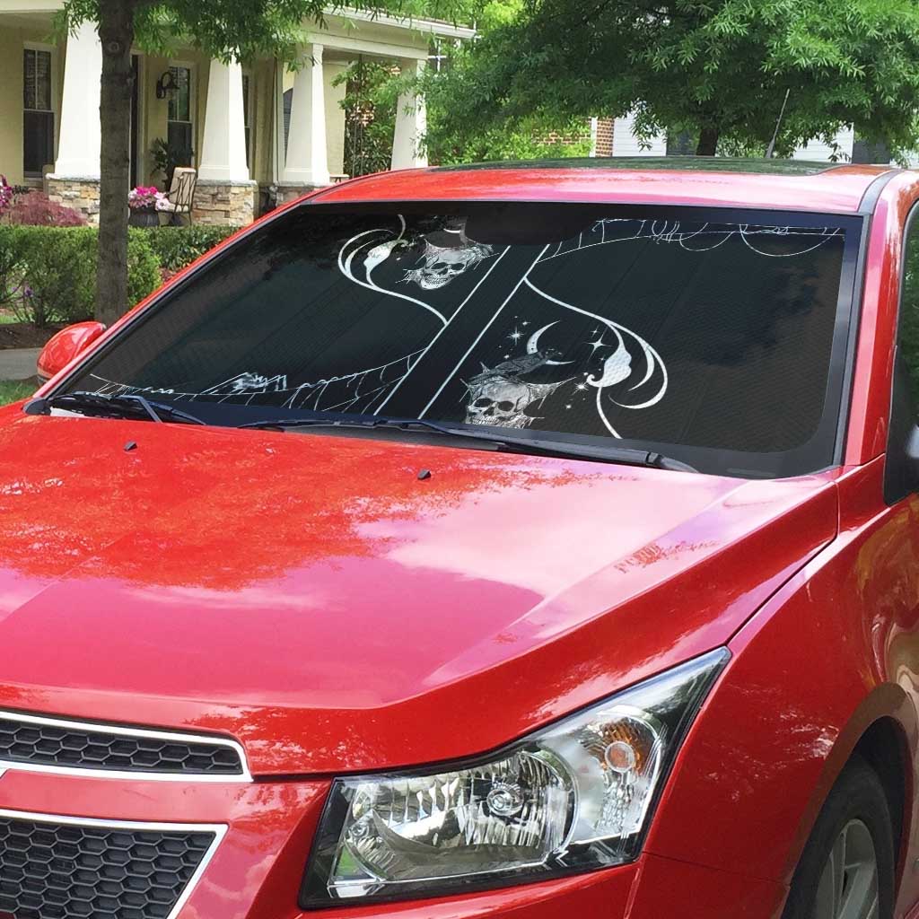 Skull Cowboy Auto Sun Shade Western Yoke Style - Wonder Print Shop