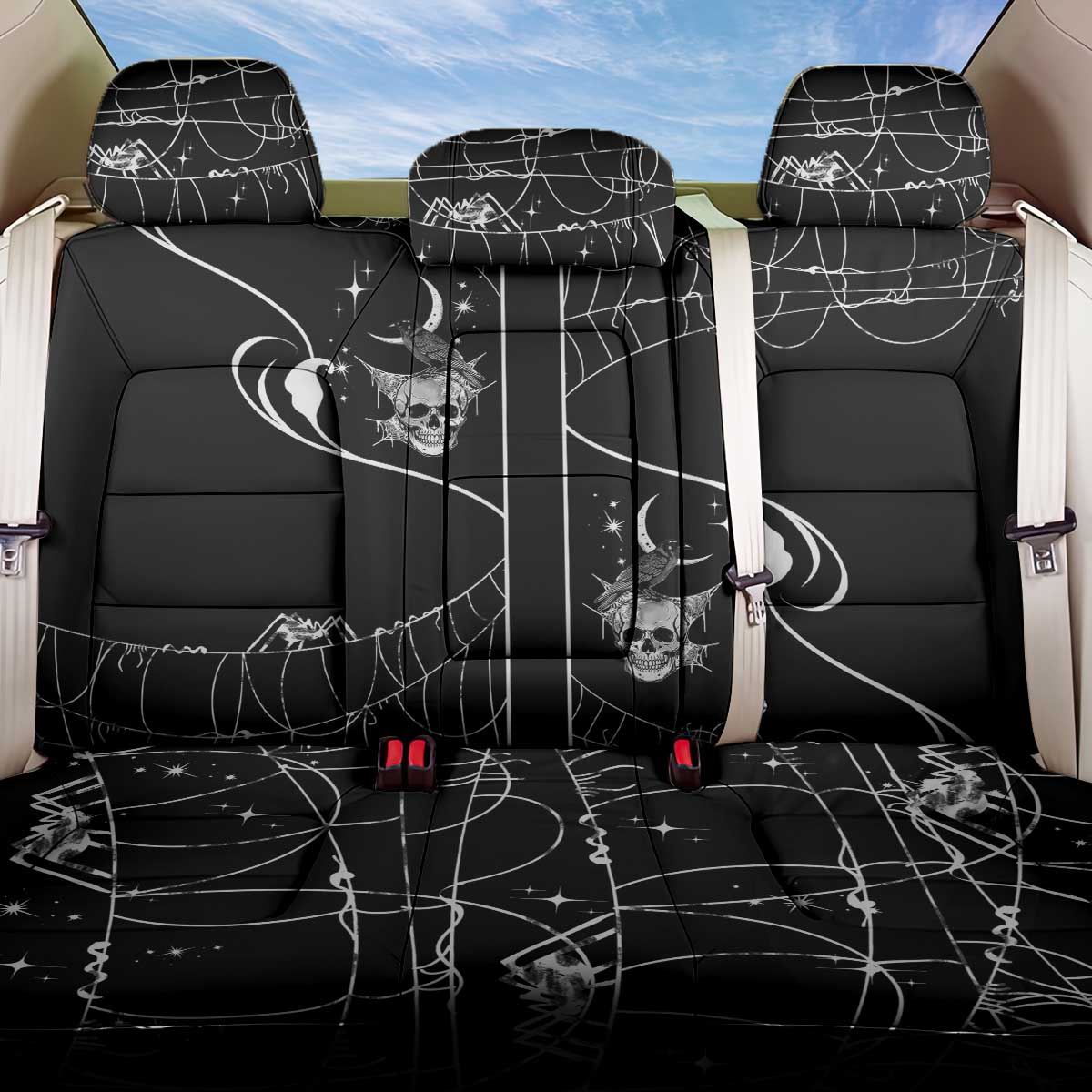 Skull Cowboy Back Car Seat Cover Western Yoke Style - Wonder Print Shop