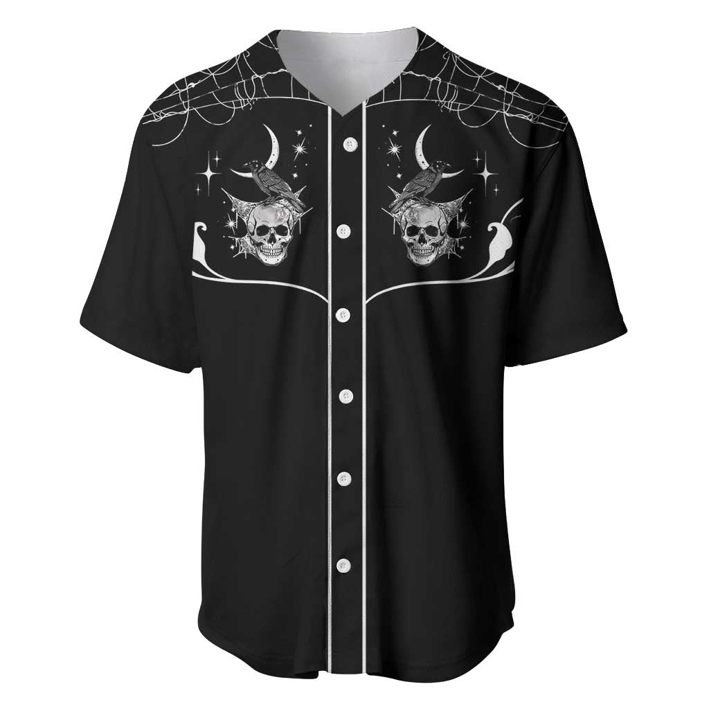 Skull Cowboy Baseball Jersey Western Yoke Style - Wonder Print Shop