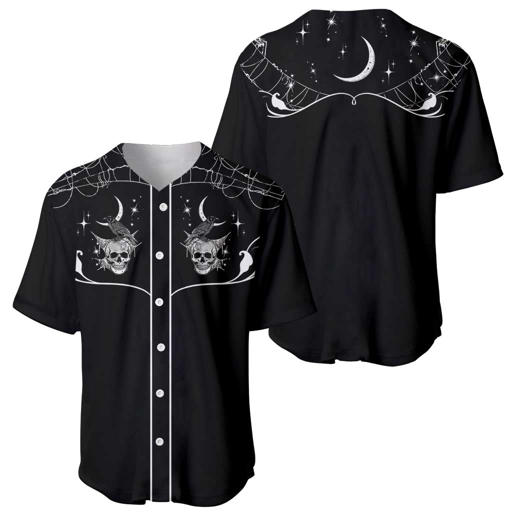 Skull Cowboy Baseball Jersey Western Yoke Style - Wonder Print Shop
