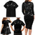 Skull Cowboy Family Matching Long Sleeve Bodycon Dress and Hawaiian Shirt Western Yoke Style - Wonder Print Shop