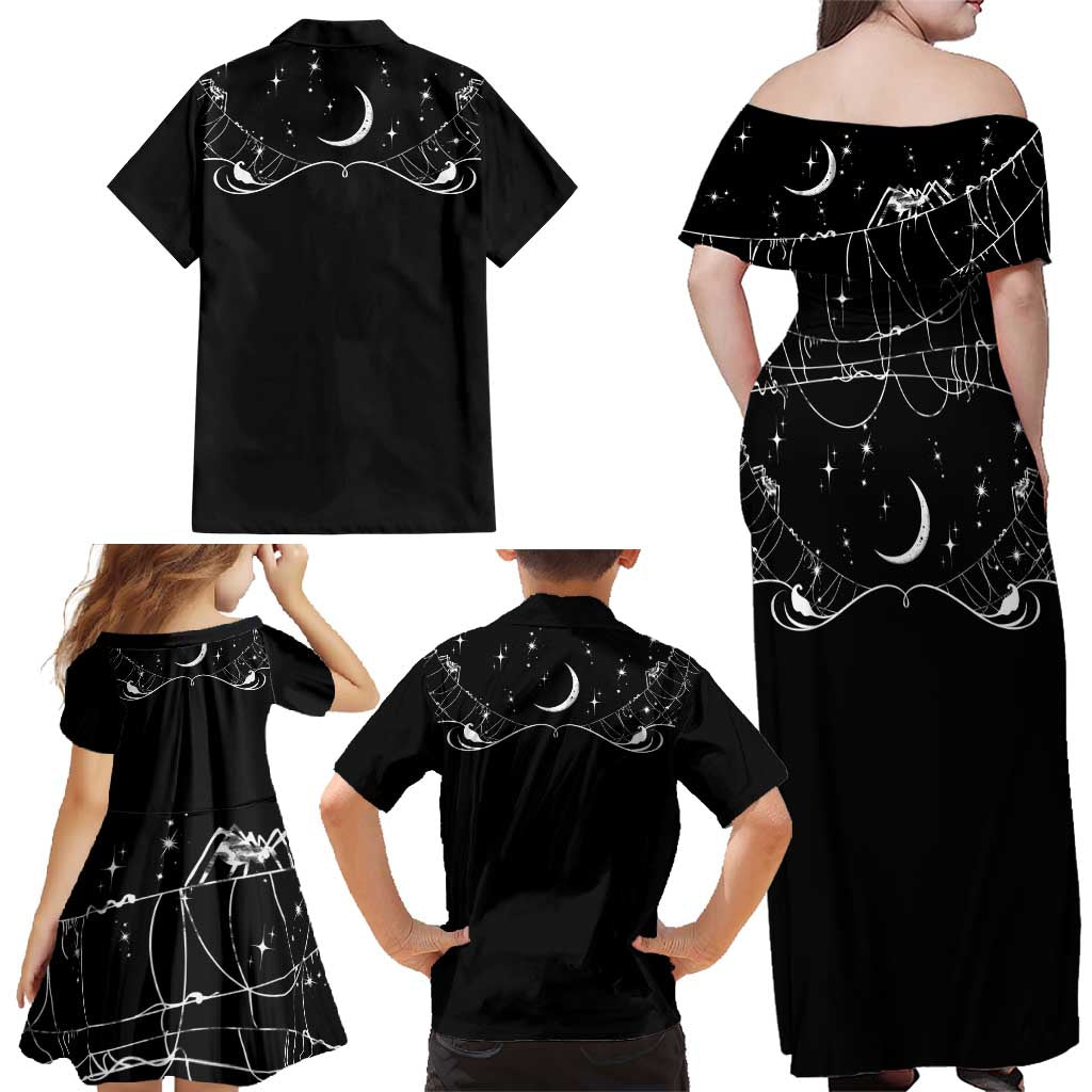 Skull Cowboy Family Matching Off Shoulder Maxi Dress and Hawaiian Shirt Western Yoke Style - Wonder Print Shop