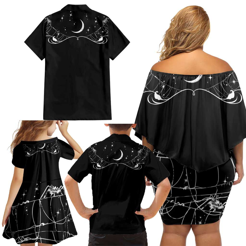 Skull Cowboy Family Matching Off Shoulder Short Dress and Hawaiian Shirt Western Yoke Style - Wonder Print Shop