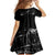 Skull Cowboy Family Matching Short Sleeve Bodycon Dress and Hawaiian Shirt Western Yoke Style - Wonder Print Shop