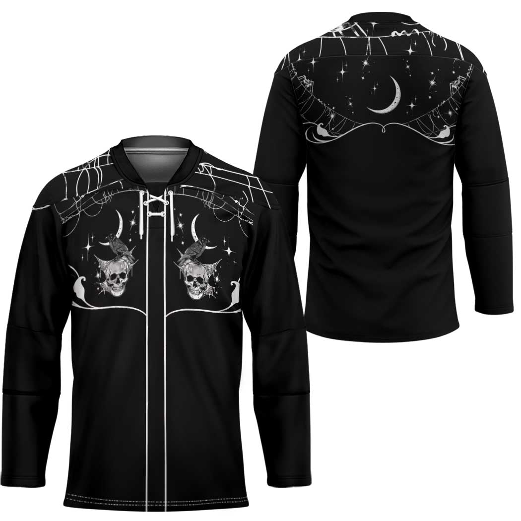 Skull Cowboy Hockey Jersey Western Yoke Style - Wonder Print Shop