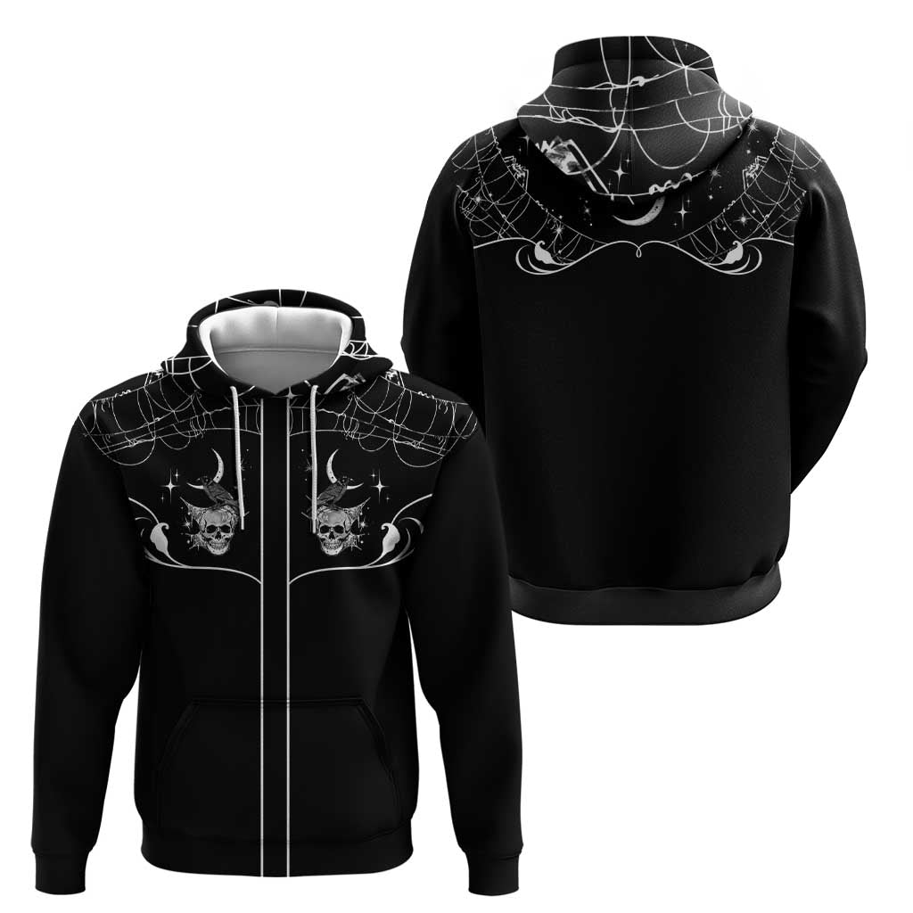 Skull Cowboy Hoodie Western Yoke Style - Wonder Print Shop