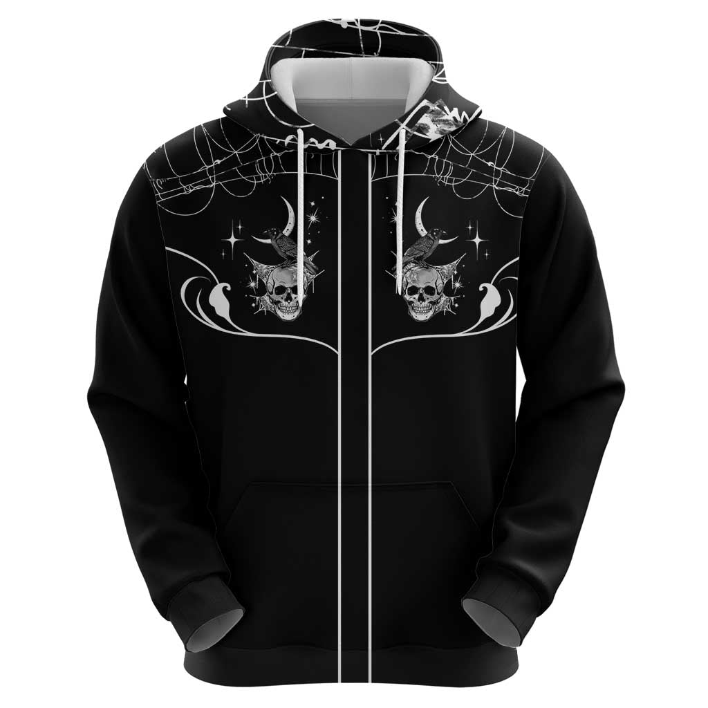 Skull Cowboy Hoodie Western Yoke Style - Wonder Print Shop