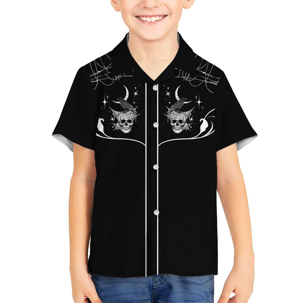Skull Cowboy Kid Hawaiian Shirt Western Yoke Style - Wonder Print Shop