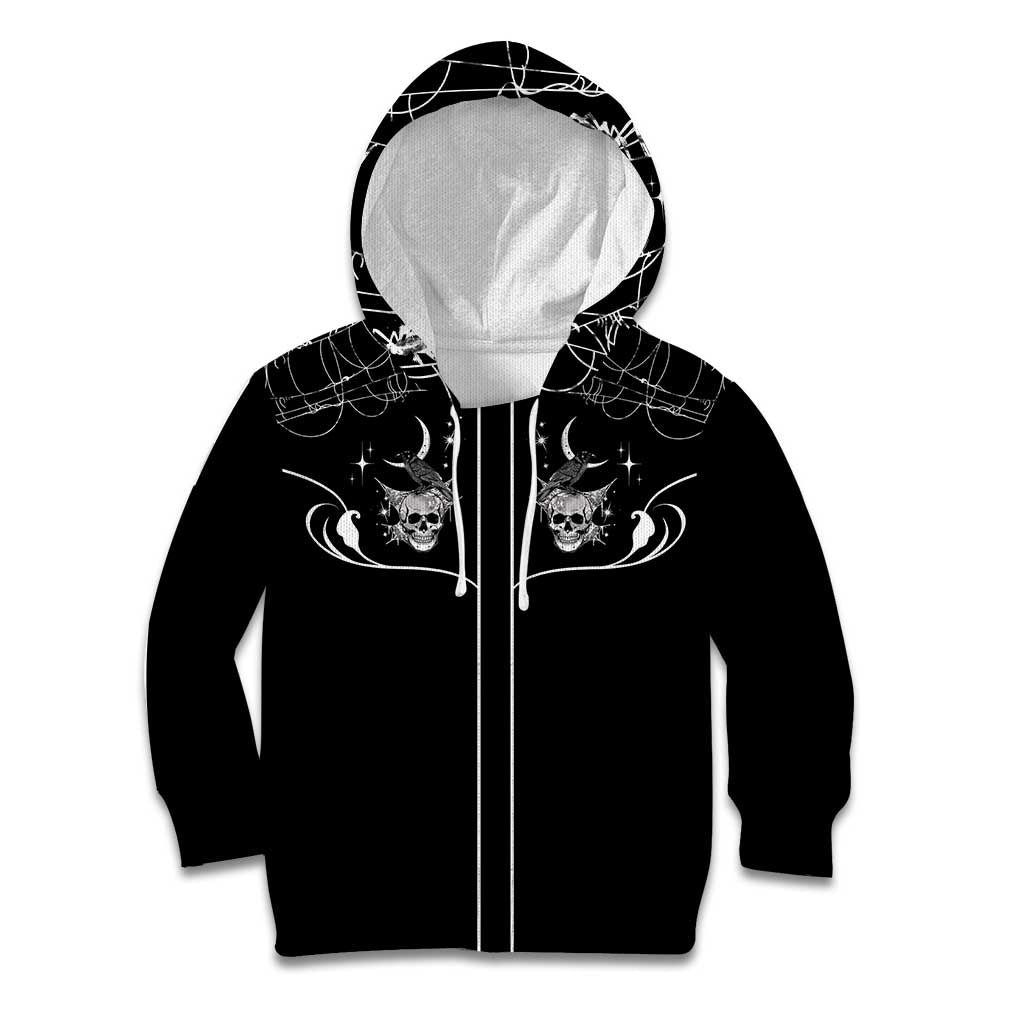 Skull Cowboy Kid Hoodie Western Yoke Style - Wonder Print Shop