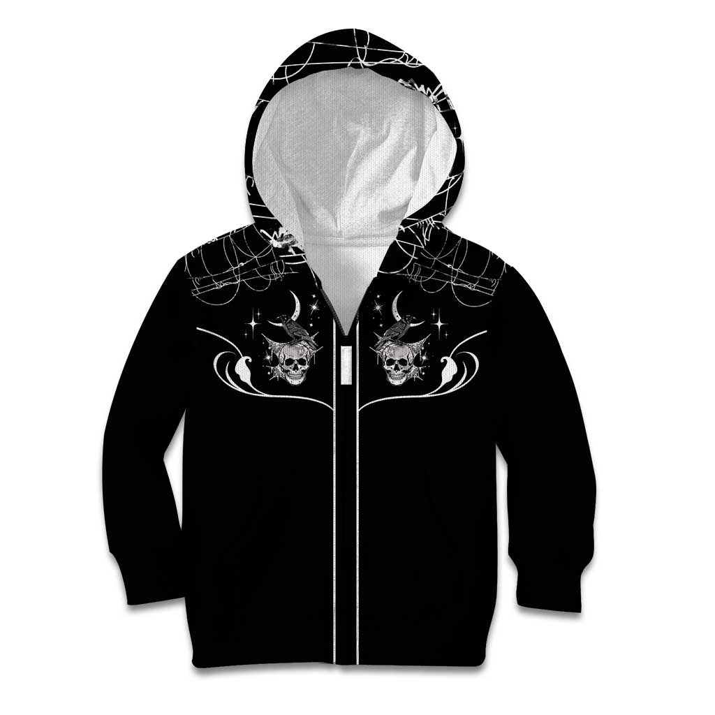 Skull Cowboy Kid Hoodie Western Yoke Style - Wonder Print Shop