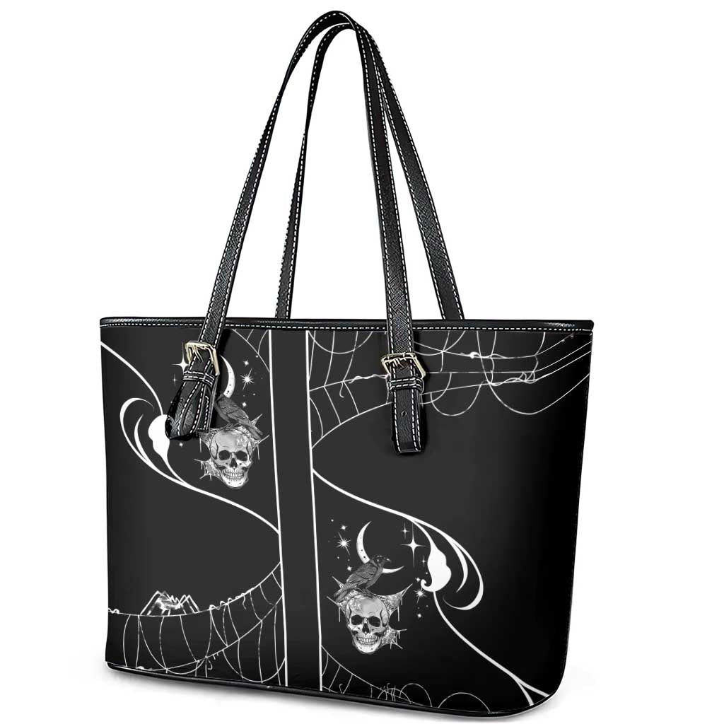 Skull Cowboy Leather Tote Bag Western Yoke Style - Wonder Print Shop
