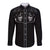 Skull Cowboy Long Sleeve Button Shirt Western Yoke Style - Wonder Print Shop