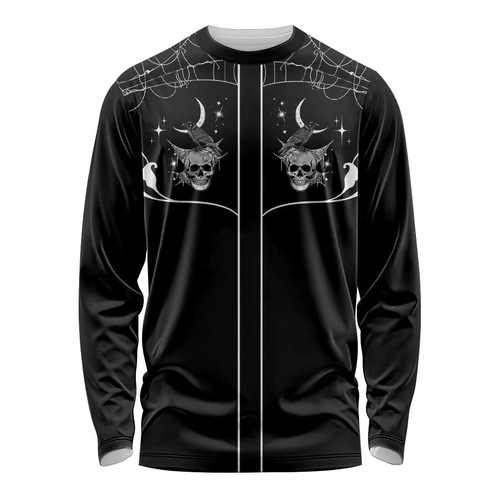 Skull Cowboy Long Sleeve Shirt Western Yoke Style - Wonder Print Shop