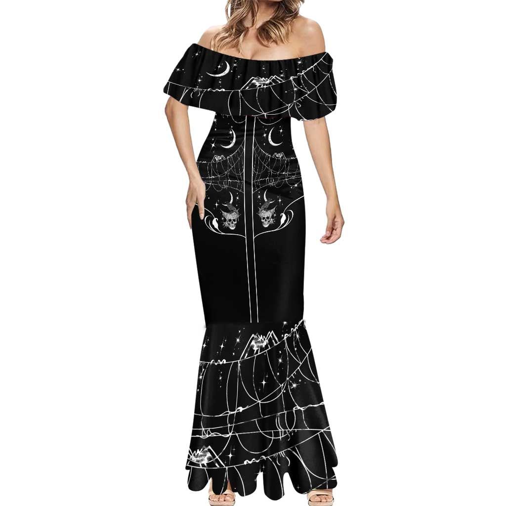 Skull Cowboy Mermaid Dress Western Yoke Style - Wonder Print Shop