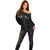 Skull Cowboy Off Shoulder Sweater Western Yoke Style - Wonder Print Shop