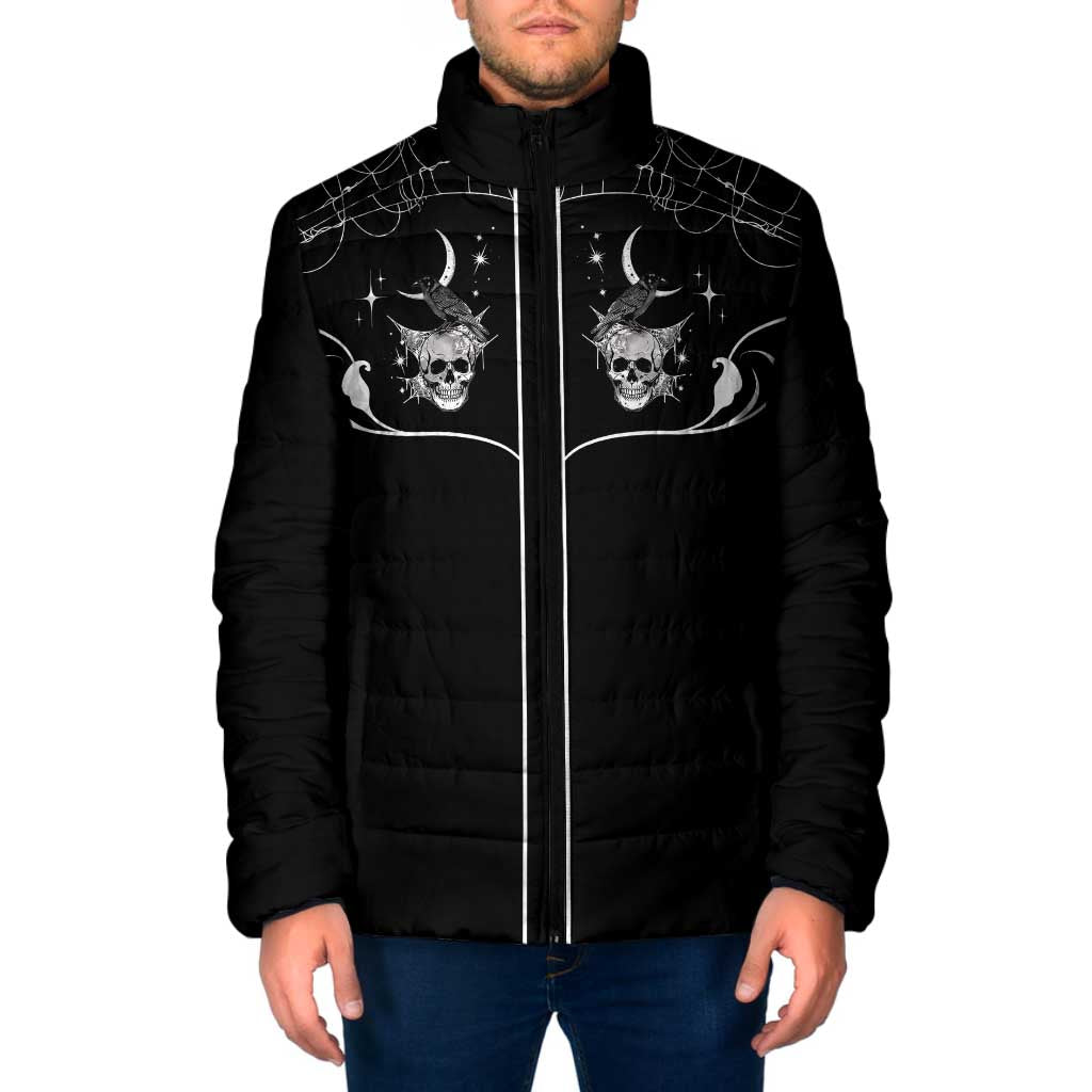 Skull Cowboy Padded Jacket Western Yoke Style - Wonder Print Shop
