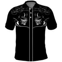 Skull Cowboy Polo Shirt Western Yoke Style - Wonder Print Shop