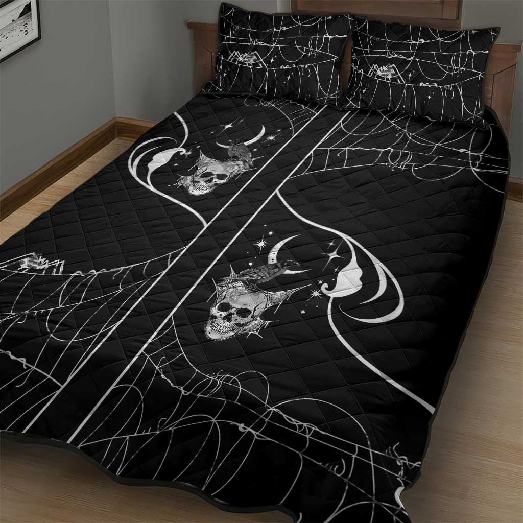 Skull Cowboy Quilt Bed Set Western Yoke Style - Wonder Print Shop