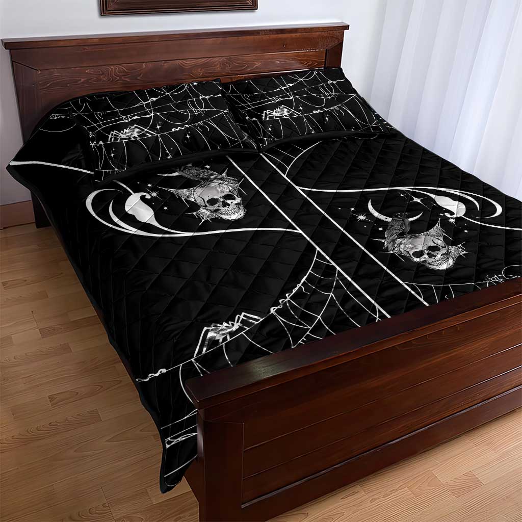 Skull Cowboy Quilt Bed Set Western Yoke Style - Wonder Print Shop