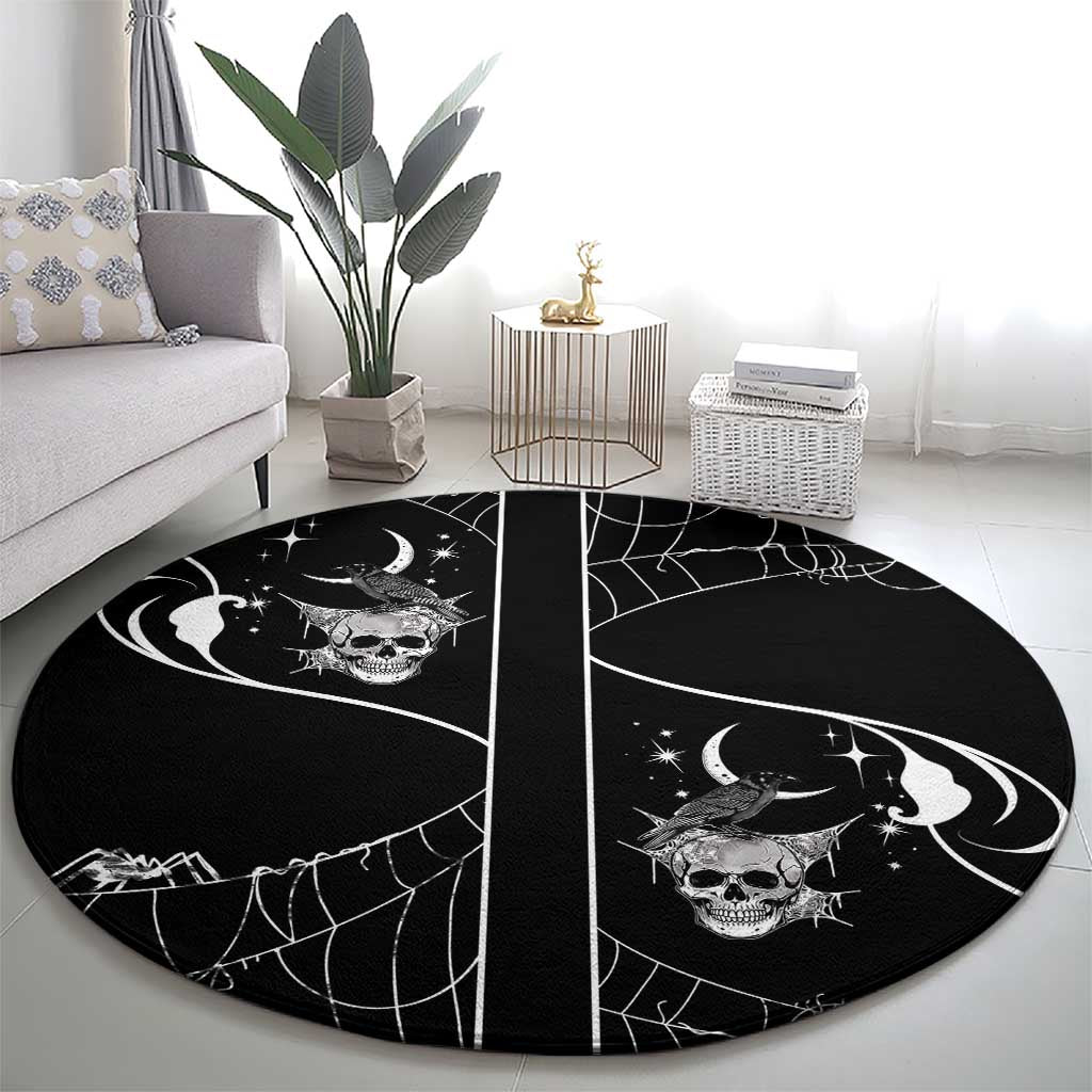 Skull Cowboy Round Carpet Western Yoke Style - Wonder Print Shop