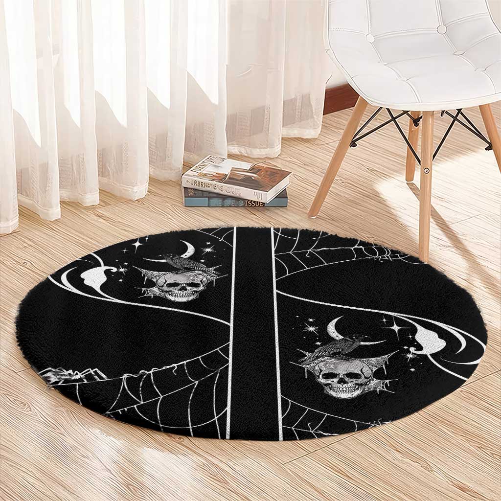 Skull Cowboy Round Carpet Western Yoke Style - Wonder Print Shop