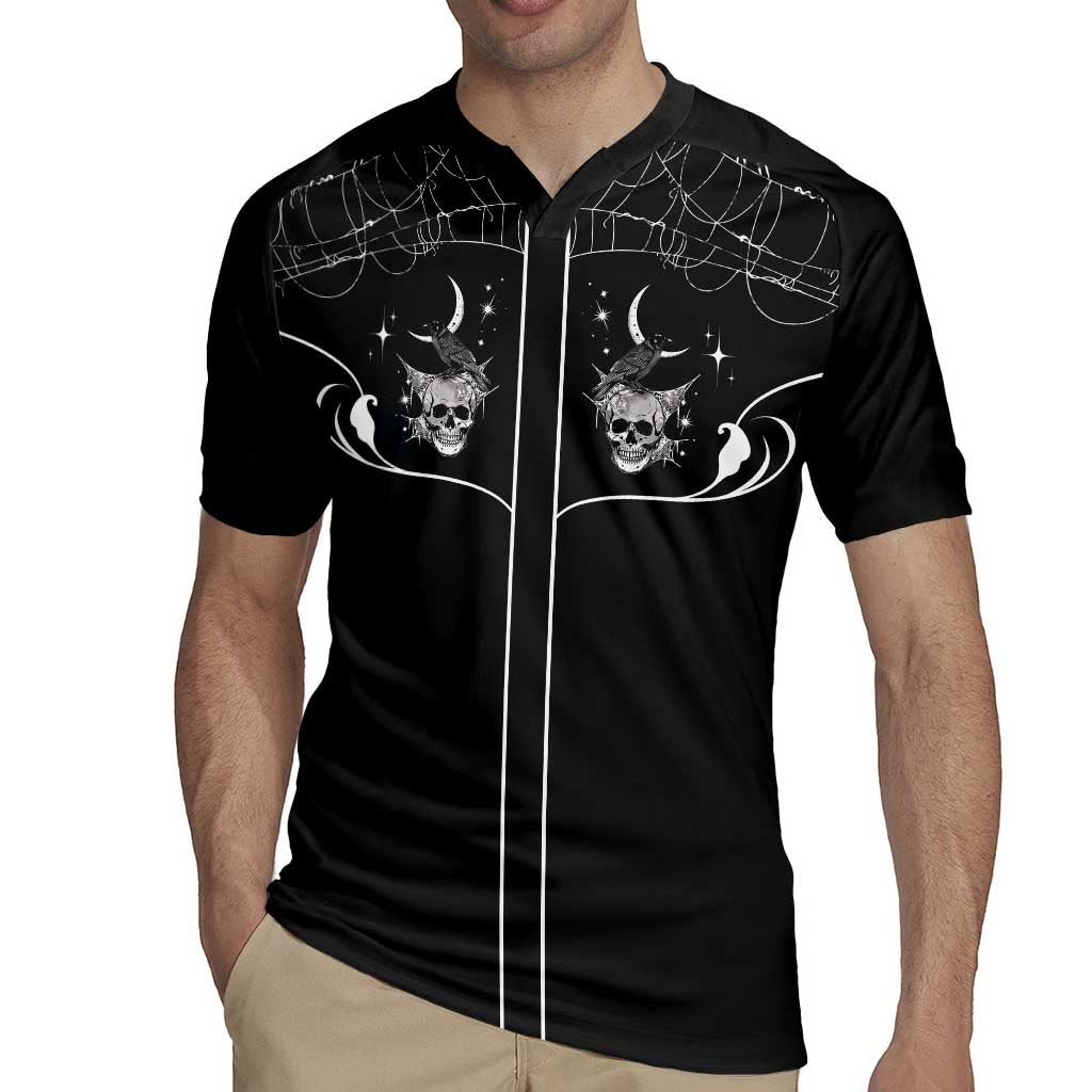 Skull Cowboy Rugby Jersey Western Yoke Style - Wonder Print Shop