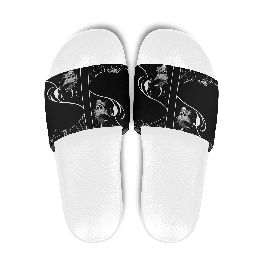 Skull Cowboy Slide Sandals Western Yoke Style - Wonder Print Shop