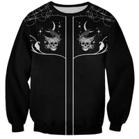Skull Cowboy Sweatshirt Western Yoke Style - Wonder Print Shop