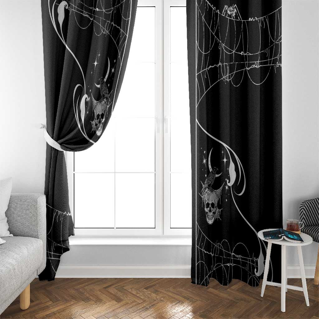 Skull Cowboy Window Curtain Western Yoke Style - Wonder Print Shop
