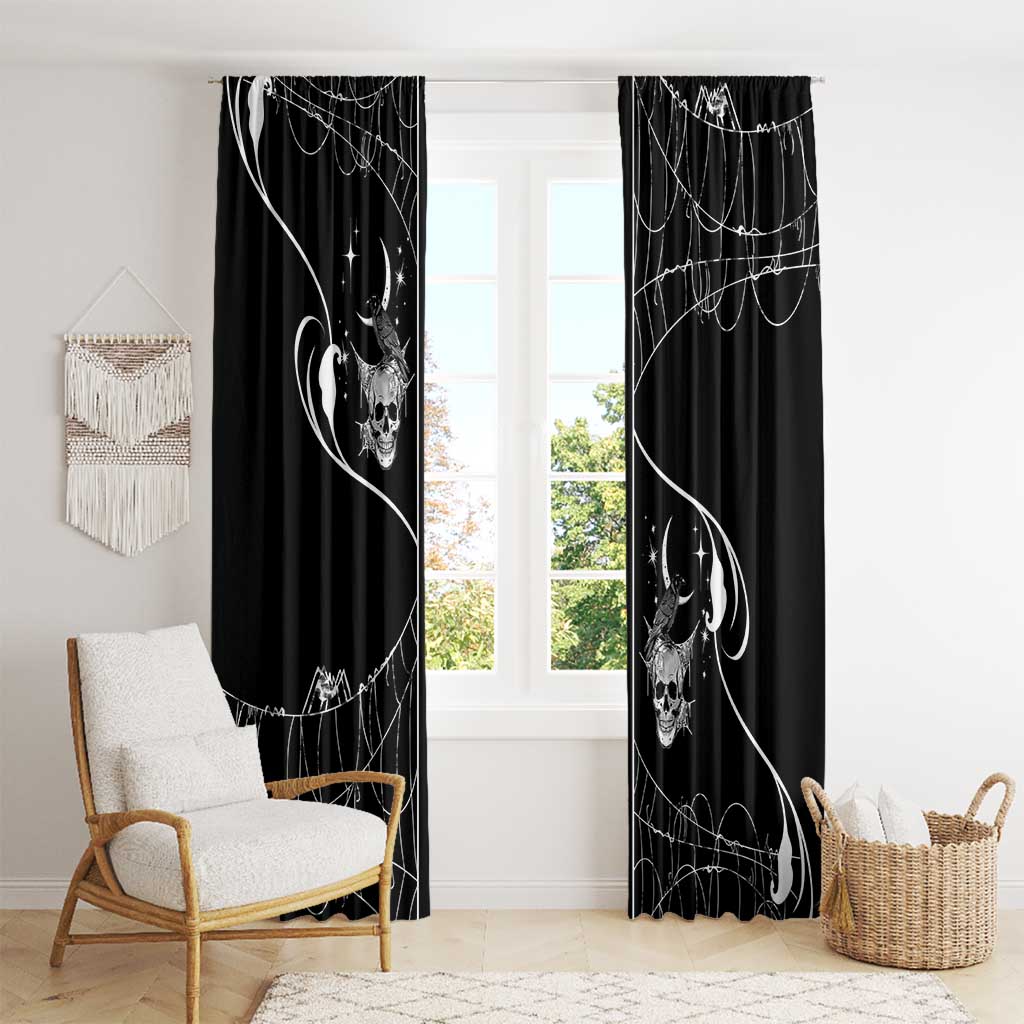 Skull Cowboy Window Curtain Western Yoke Style - Wonder Print Shop