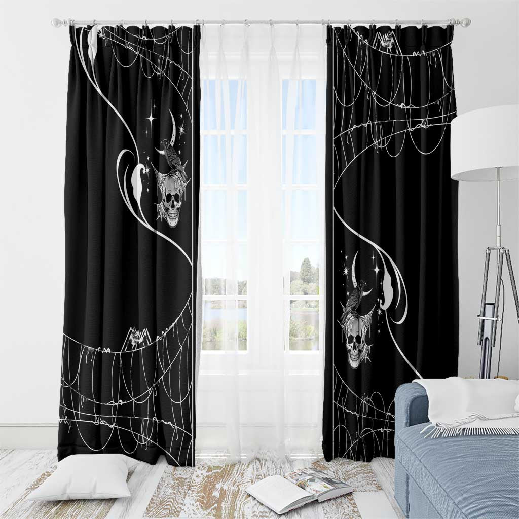 Skull Cowboy Window Curtain Western Yoke Style - Wonder Print Shop