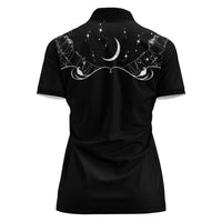 Skull Cowboy Women Polo Shirt Western Yoke Style - Wonder Print Shop