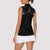 Skull Cowboy Women Sleeveless Polo Shirt Western Yoke Style - Wonder Print Shop