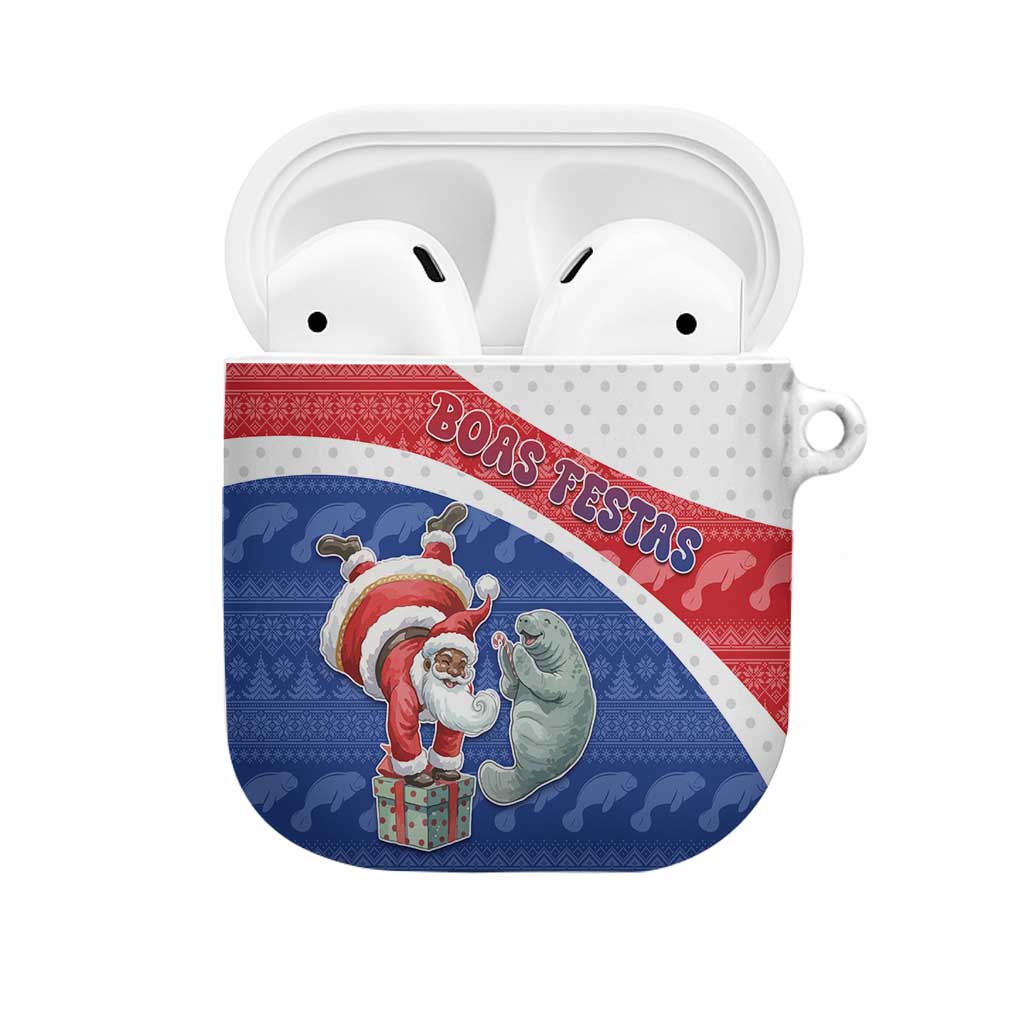 Cape Verde Christmas AirPods Case Black Santa Clause With The Manatee - Wonder Print Shop