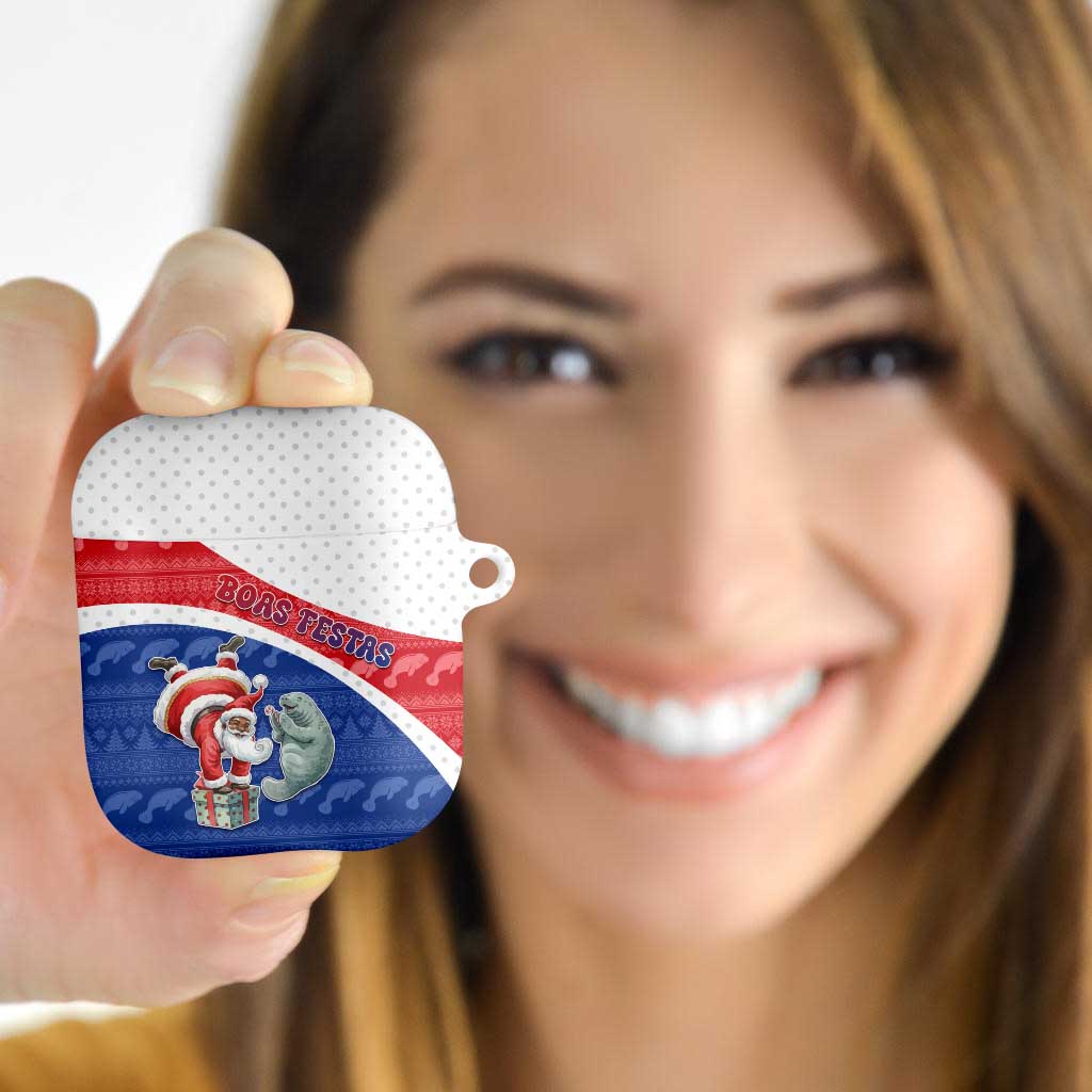 Cape Verde Christmas AirPods Case Black Santa Clause With The Manatee - Wonder Print Shop