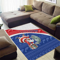 Cape Verde Christmas Area Rug Black Santa Clause With The Manatee - Wonder Print Shop