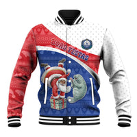 Personalized Cape Verde Christmas Baseball Jacket Black Santa Clause With The Manatee - Wonder Print Shop