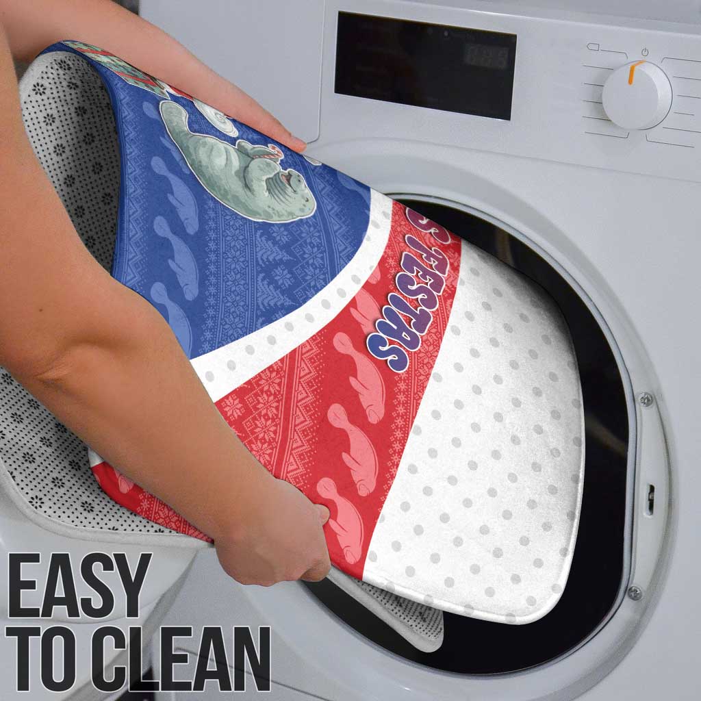 Cape Verde Christmas Bathroom Set Black Santa Clause With The Manatee - Wonder Print Shop