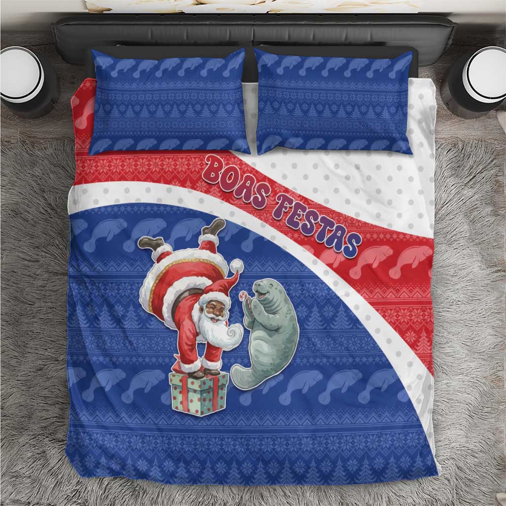 Cape Verde Christmas Bedding Set Black Santa Clause With The Manatee - Wonder Print Shop