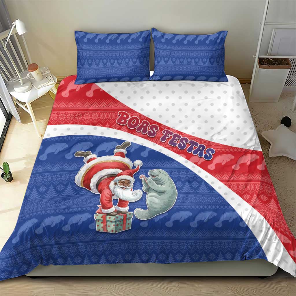 Cape Verde Christmas Bedding Set Black Santa Clause With The Manatee - Wonder Print Shop