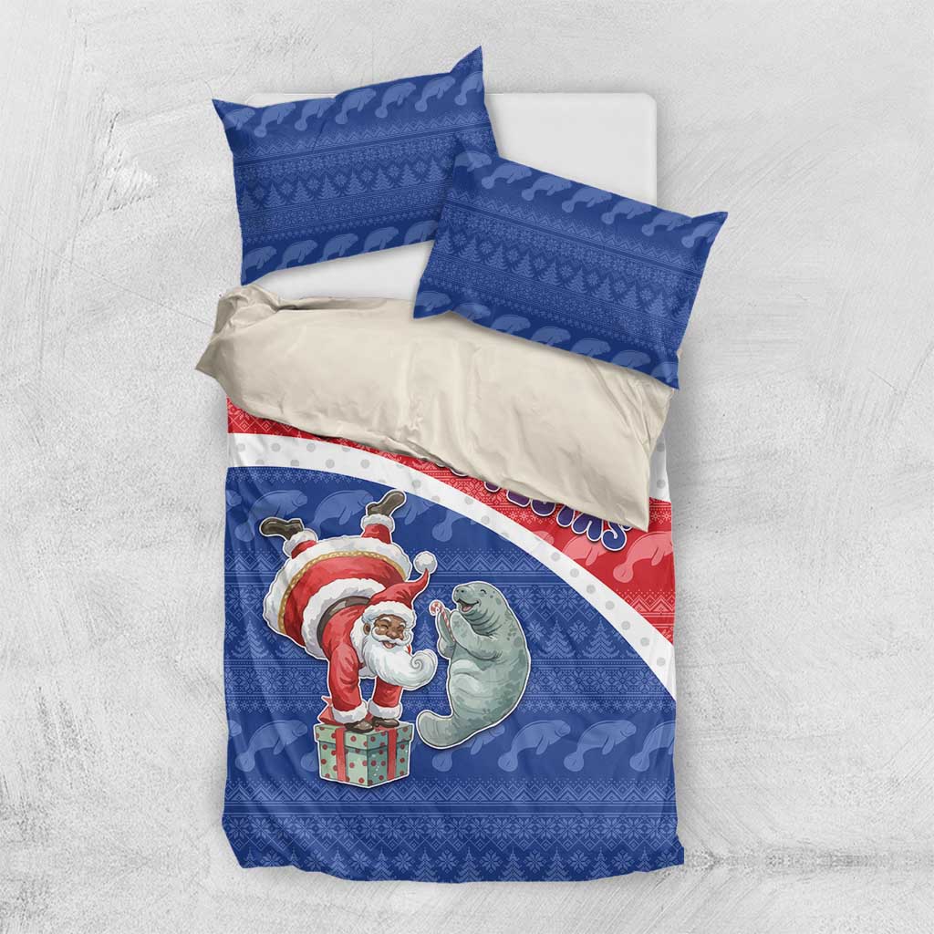 Cape Verde Christmas Bedding Set Black Santa Clause With The Manatee - Wonder Print Shop