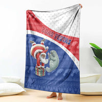 Cape Verde Christmas Blanket Black Santa Clause With The Manatee - Wonder Print Shop