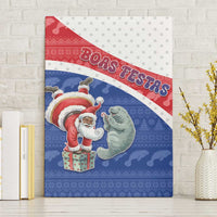 Cape Verde Christmas Canvas Wall Art Black Santa Clause With The Manatee - Wonder Print Shop