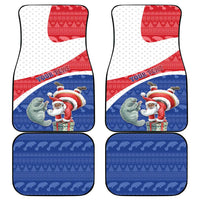 Personalized Cape Verde Christmas Car Mats Black Santa Clause With The Manatee - Wonder Print Shop