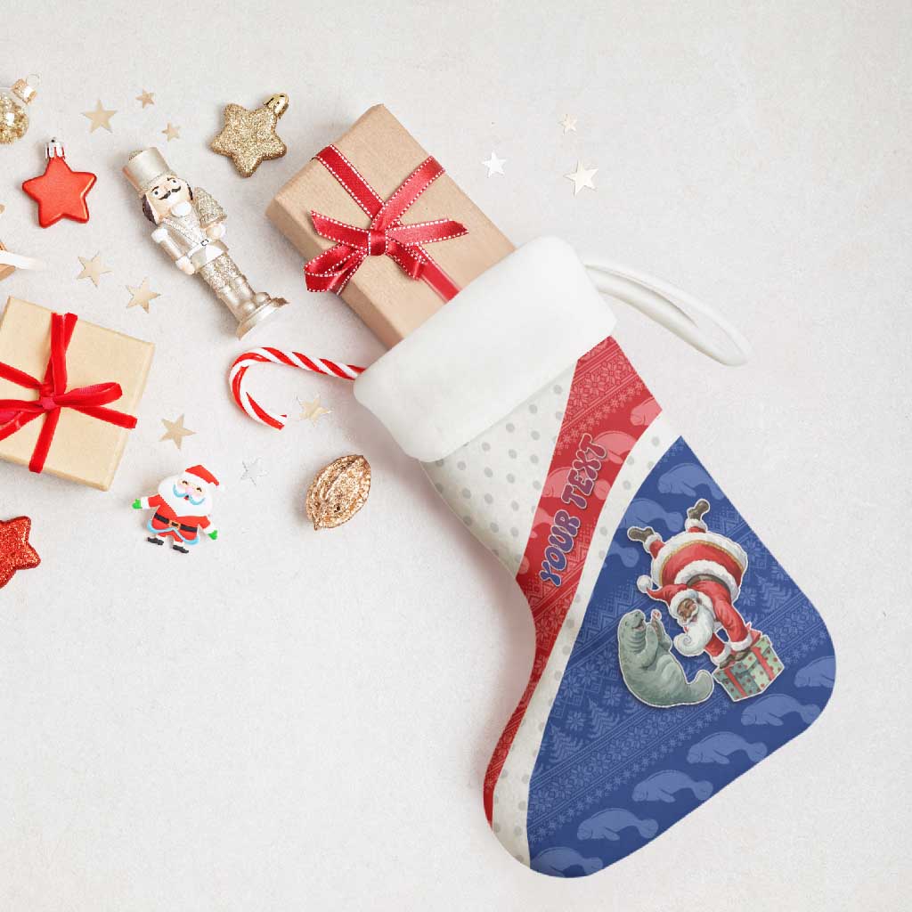 Personalized Cape Verde Christmas Stocking The Santa Clause With The Manatee - Wonder Print Shop