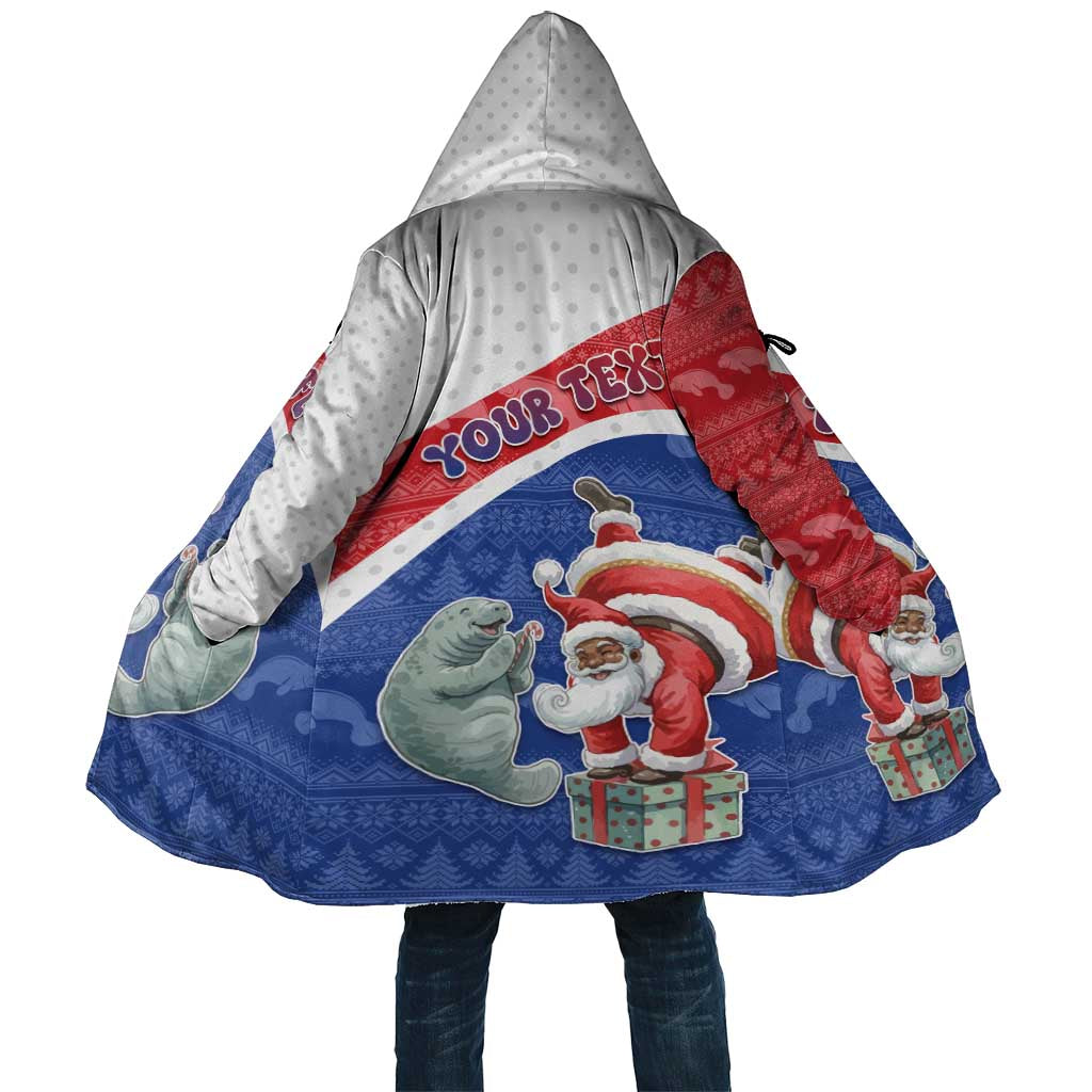 Personalized Cape Verde Christmas Cloak Black Santa Clause With The Manatee - Wonder Print Shop