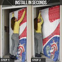 Personalized Cape Verde Christmas Door Cover Black Santa Clause With The Manatee - Wonder Print Shop